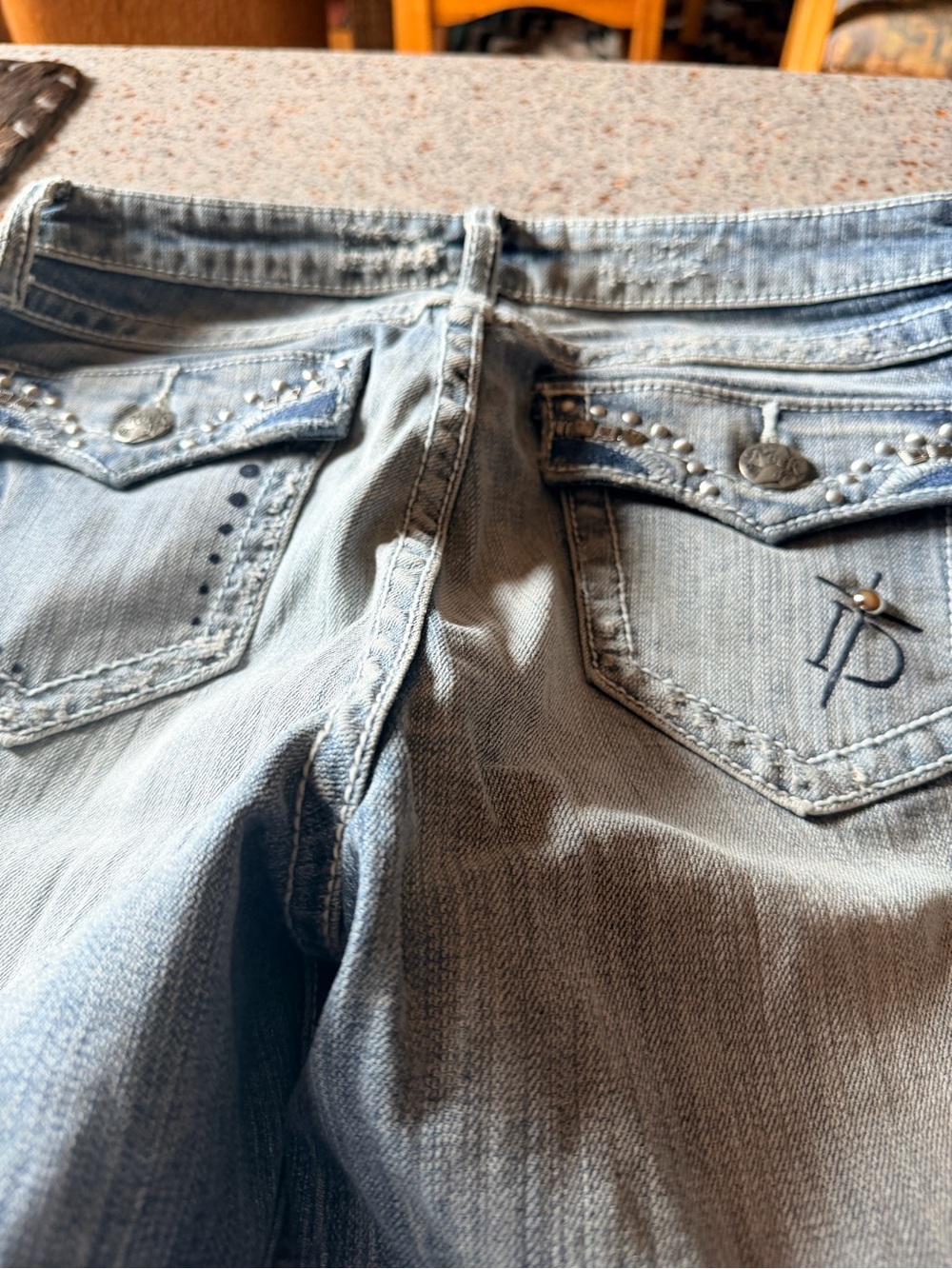 Light Wash Embellished Back Pocket Jeans